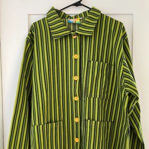 NWOT Unisex Big Bud Press Green Mono Stripe Work Jacket